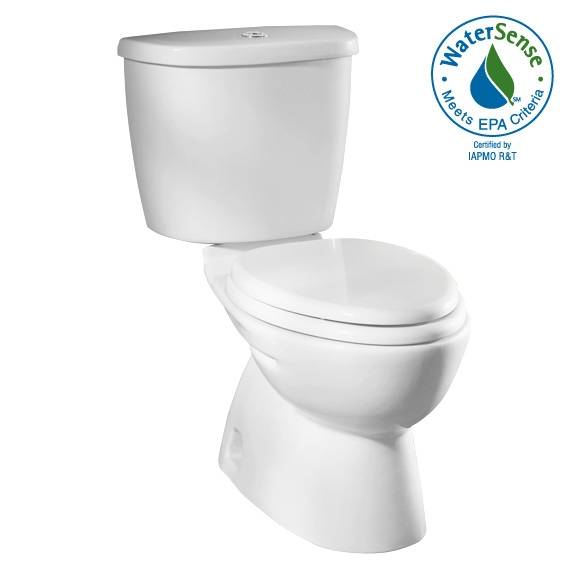 FloWise Two-Piece Dual Flush 1.6 gpf/6.0 Lpf and 0.8 gpf/3.0 Lpf Standard Height Elongated Toilet With Lined Tank and Seat